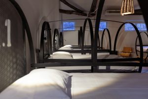 Extra large beds in hostel dorm room